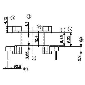 JW-3218Q/PQ3218 V (6+5PIN) Transformer Bobbin