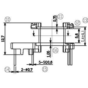 JW-2025/PQ20 V (4+1+2PIN) Transformer Bobbin