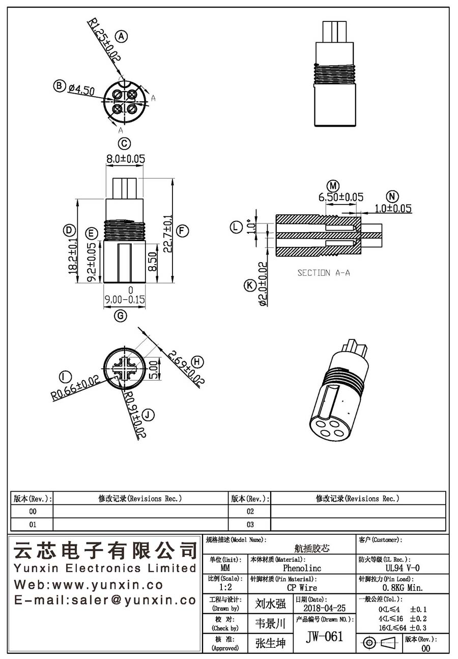 JW-061/Aviation insert rubber core Transformer Bobbin